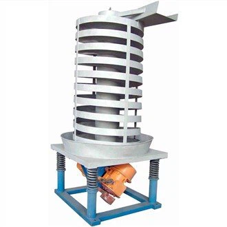 Vibračný špirálový výťahový dopravník